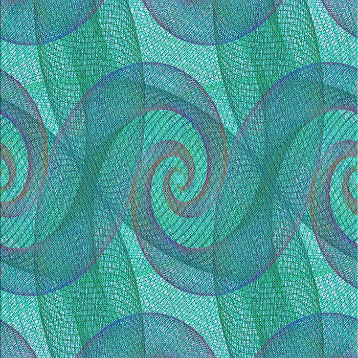 Patterned Dark Cyan Green Rug, pat829lblu