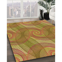 Patterned Mahogany Brown Rug, pat829org