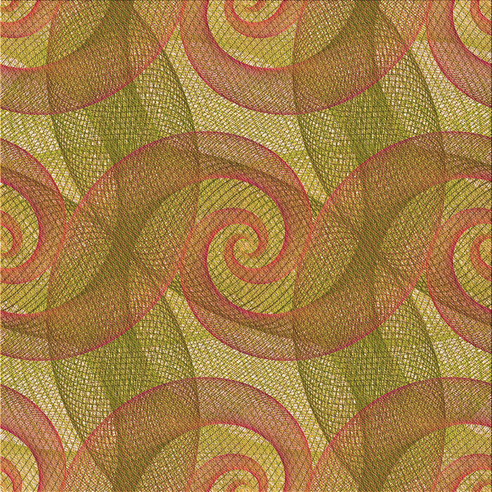 Round Patterned Mahogany Brown Rug, pat829org