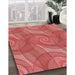 Machine Washable Transitional Red Rug in a Family Room, wshpat829rd