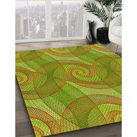 Patterned Pistachio Green Rug, pat829yw