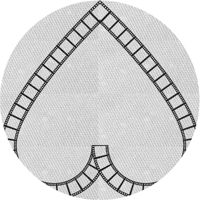 Square Machine Washable Transitional White Smoke Rug, wshpat82