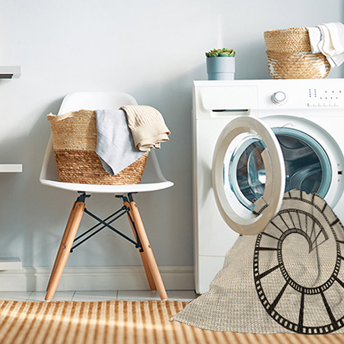 Machine Washable Transitional Wheat Beige Rug in a Washing Machine, wshpat83brn