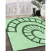 Machine Washable Transitional Mint Green Rug in a Family Room, wshpat83grn