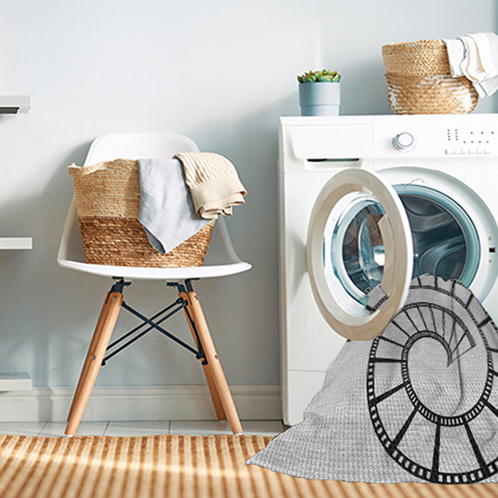 Machine Washable Transitional Platinum Gray Rug in a Washing Machine, wshpat83gry