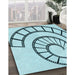 Machine Washable Transitional Deep-Sea Green Rug in a Family Room, wshpat83lblu