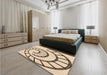 Patterned Copper Brown Rug in a Bedroom, pat83org