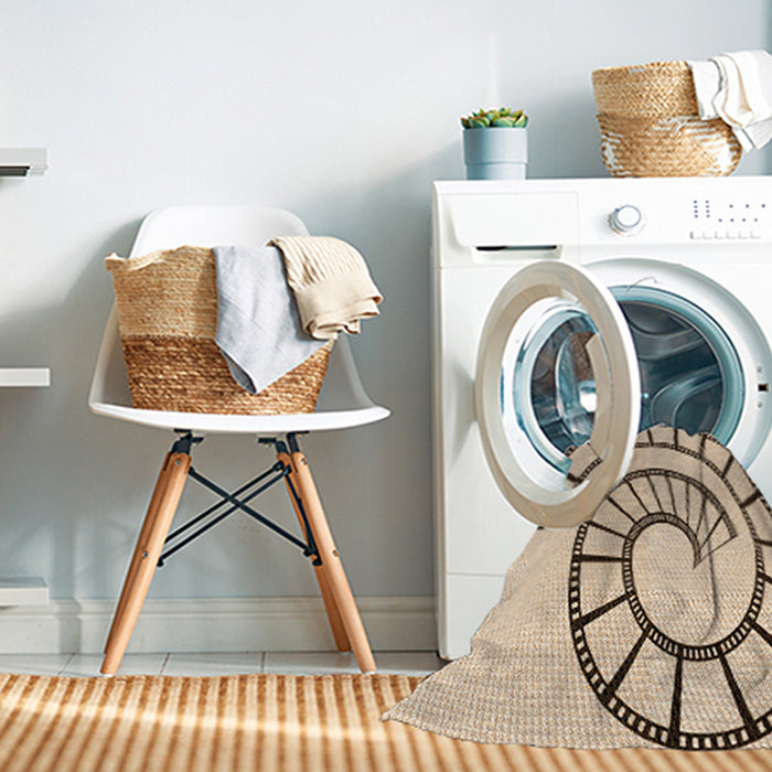 Machine Washable Transitional Copper Brown Rug in a Washing Machine, wshpat83org