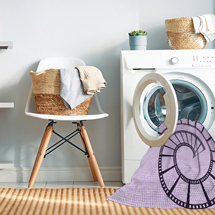 Machine Washable Transitional Purple Flower Purple Rug in a Washing Machine, wshpat83pur