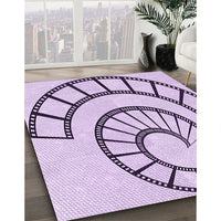 Patterned Purple Flower Purple Rug, pat83pur