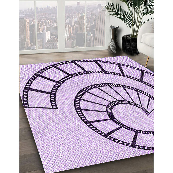 Patterned Purple Flower Purple Rug in Family Room, pat83pur