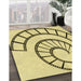 Patterned Sun Yellow Rug in Family Room, pat83yw