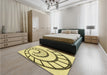 Patterned Sun Yellow Rug in a Bedroom, pat83yw