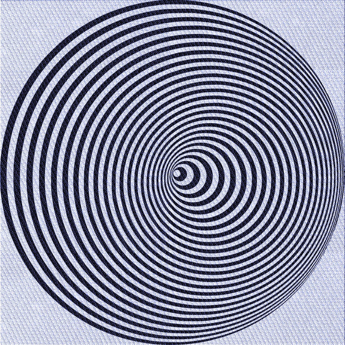 Round Patterned Blue Rug, pat830blu