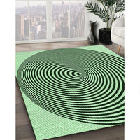 Patterned Dark Forest Green Rug, pat830grn