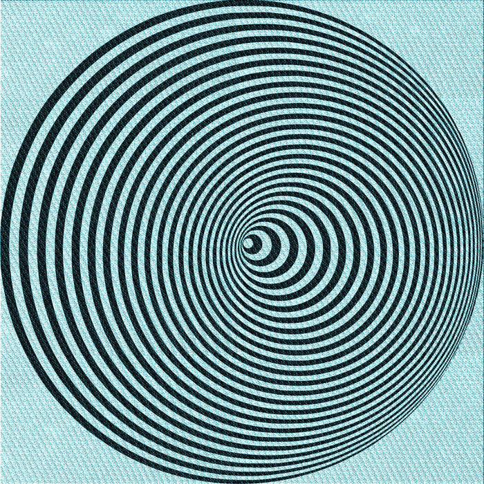 Round Patterned Medium Teal Green Rug, pat830lblu