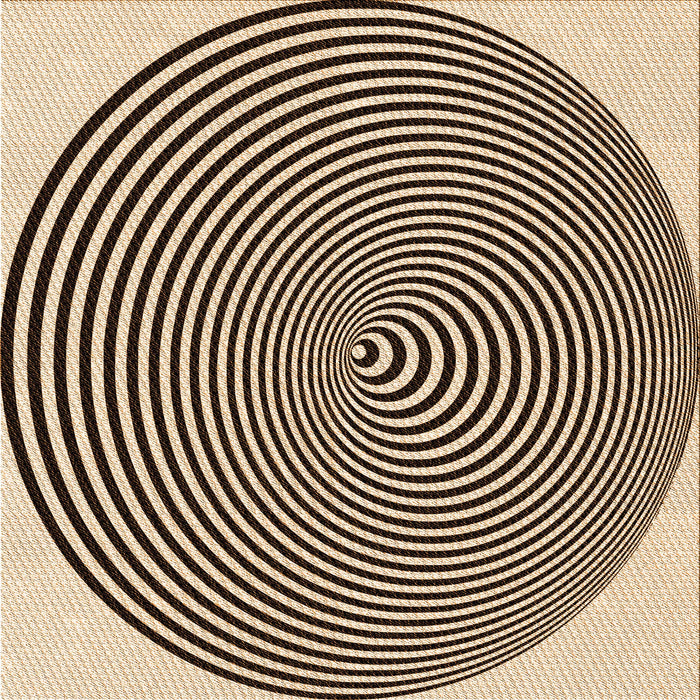 Round Patterned Deep Peach Orange Rug, pat830org