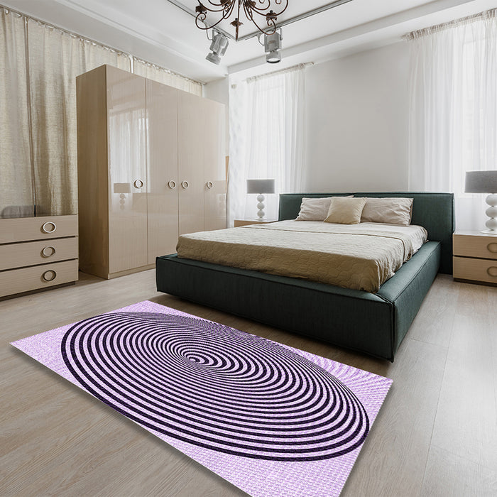 Patterned Blossom Pink Rug in a Bedroom, pat830pur