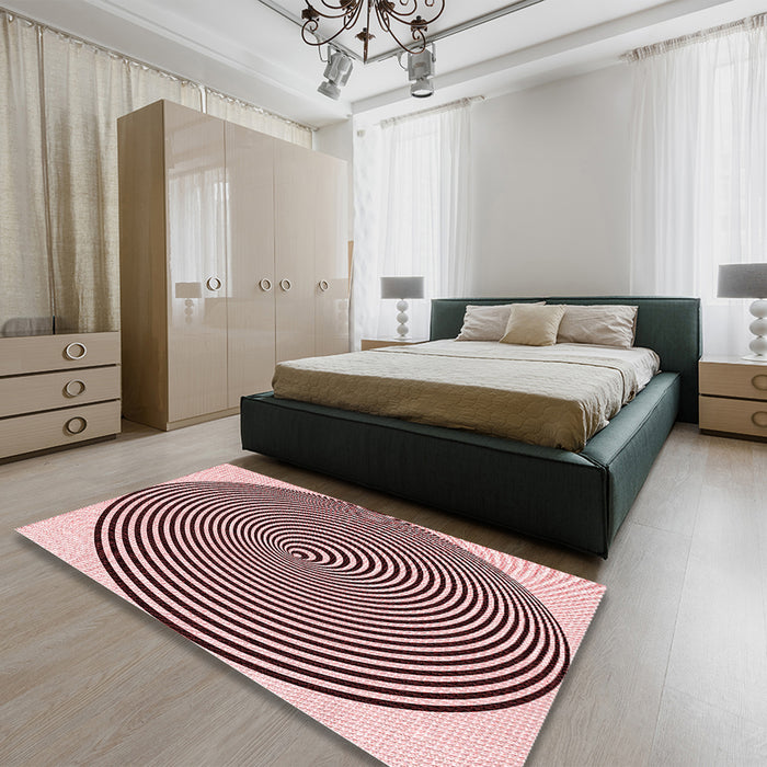 Patterned Pink Rug in a Bedroom, pat830rd
