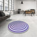 Round Patterned Purple Rug in a Office, pat831blu