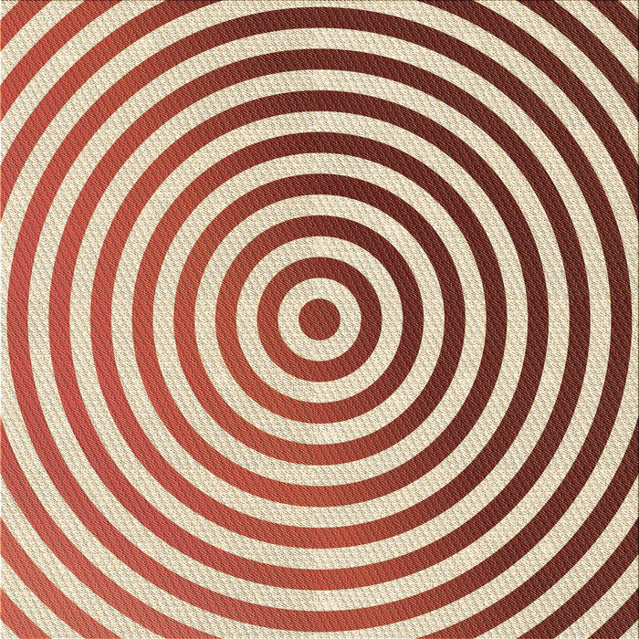 Round Patterned Red Rug, pat831brn