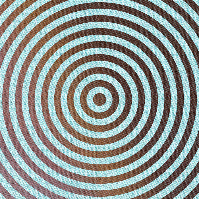 Round Patterned Blue Rug, pat831lblu