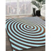 Patterned Blue Rug in Family Room, pat831lblu