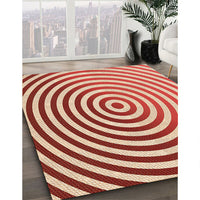 Patterned Neon Red Rug, pat831org