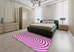 Patterned Blossom Pink Rug in a Bedroom, pat831pur