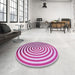 Round Patterned Blossom Pink Rug in a Office, pat831pur