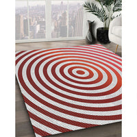 Patterned Dark White Beige Novelty Rug, pat831