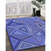 Patterned Sky Blue Rug in Family Room, pat832blu