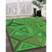 Machine Washable Transitional Neon Green Rug in a Family Room, wshpat832grn