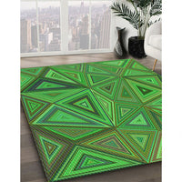 Patterned Neon Green Rug, pat832grn