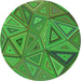 Square Patterned Neon Green Rug, pat832grn