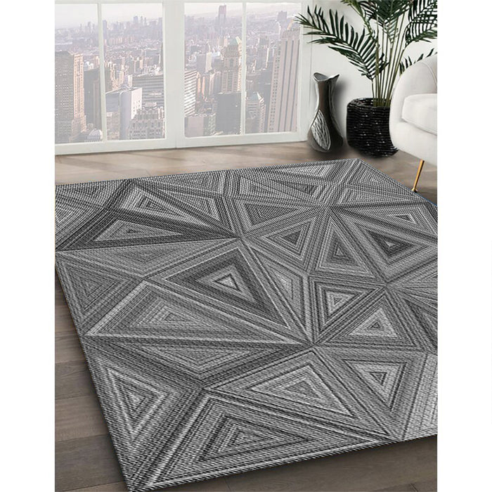 Patterned Gray Rug in Family Room, pat832gry