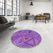 Round Patterned Purple Rug in a Office, pat832pur