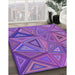 Patterned Purple Rug in Family Room, pat832pur