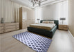 Patterned Lavender Blue Rug in a Bedroom, pat833blu