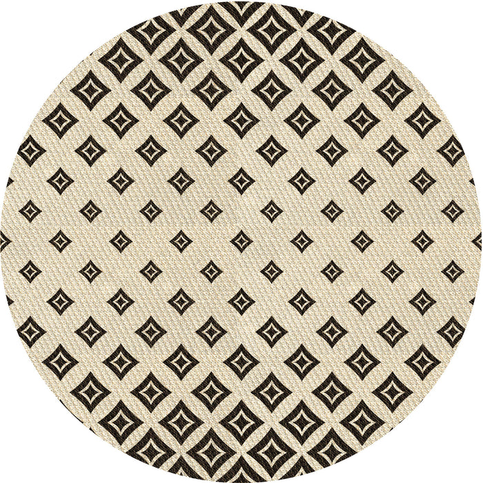 Square Patterned Coffee Brown Rug, pat833brn