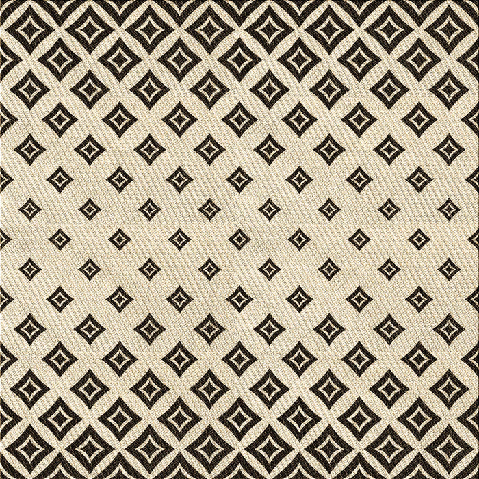 Round Patterned Coffee Brown Rug, pat833brn