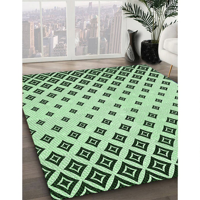 Patterned Mint Green Rug in Family Room, pat833grn