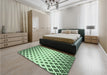 Patterned Mint Green Rug in a Bedroom, pat833grn