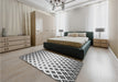 Patterned Platinum Gray Rug in a Bedroom, pat833gry