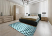 Patterned Electric Blue Rug in a Bedroom, pat833lblu