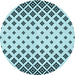 Square Patterned Electric Blue Rug, pat833lblu