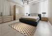 Patterned Saddle Brown Rug in a Bedroom, pat833org