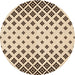 Square Patterned Saddle Brown Rug, pat833org