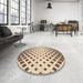 Round Patterned Saddle Brown Rug in a Office, pat833org