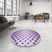 Round Patterned Purple Rug in a Office, pat833pur